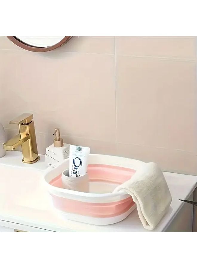 Blue Collapsible Foot Bath Tub Heavy Duty Portable Soaking Tub for Home Camping Travel - Image 1